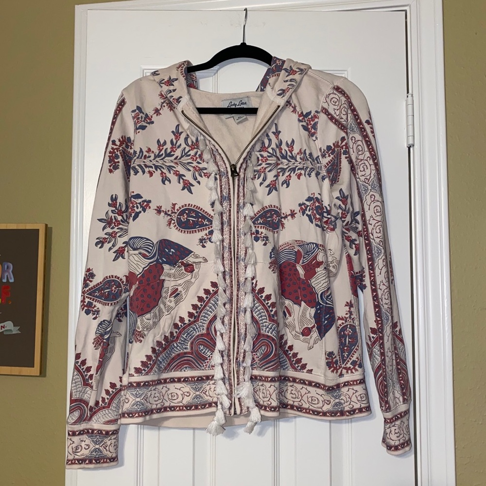 XL Lucky Brand Tassle Zip Hoodie